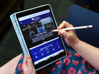 Woman Using Ipad Image