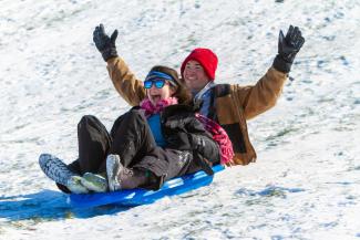 Students Enjoying a Snow Day