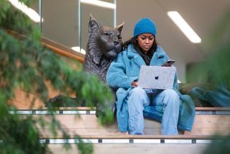 Student Studying in Winter