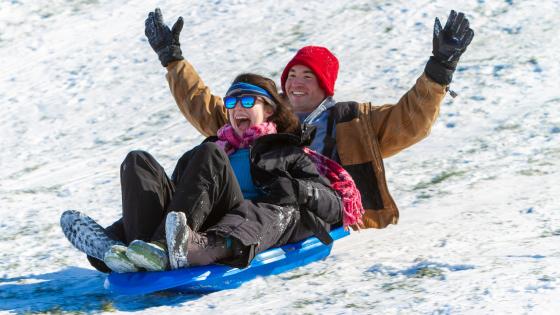 Students Enjoying a Snow Day