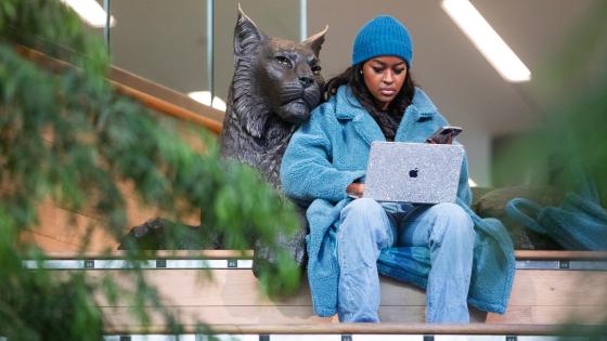 Student Studying in Winter